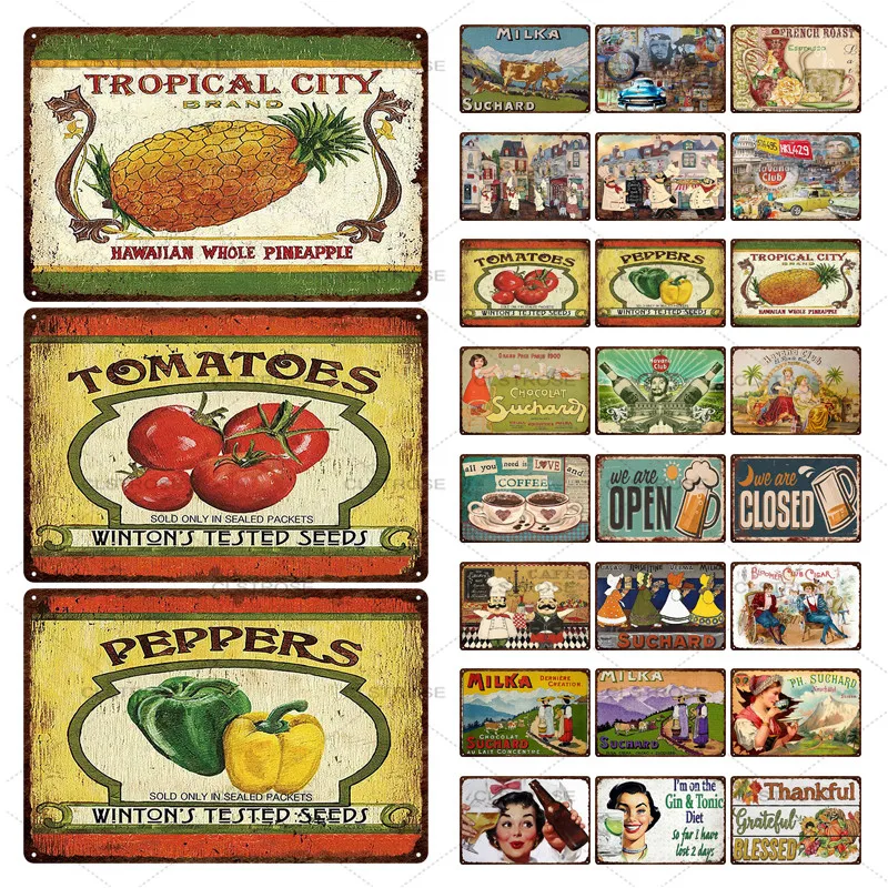 Hamburger Metal Sign Plaque Vintage Fast Food Tin Wall Decor for Kitchen Cafe Diner Bar beer Signs 20x30cm | Дом и сад