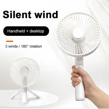 

White Pink Portable Folding Fan Travel 2019 Delicate Gift Outdoor Desktop Handheld Personal Fan Cute USB Rechargeable