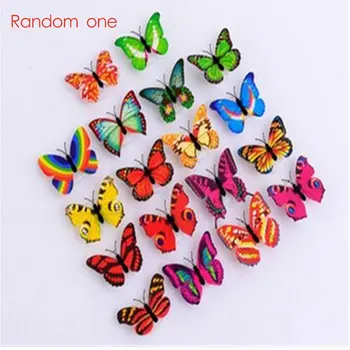 

ICOCO 3D Colorful LED Butterfly Night Light Stereo Simulation Butterfly Party Wall Sticker Double-sided Adhesive LED Night Light