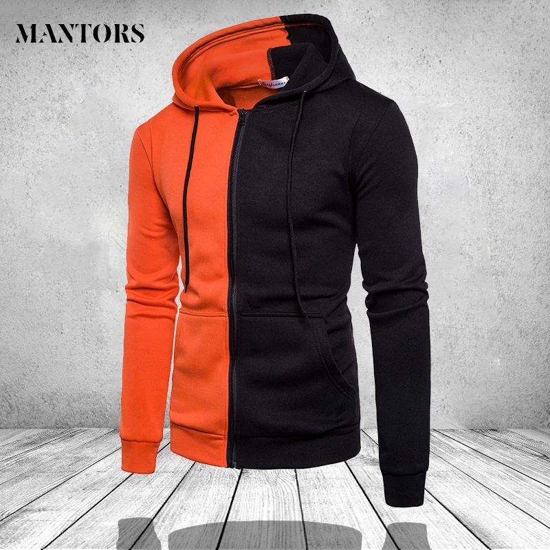 white and orange sweatshirt