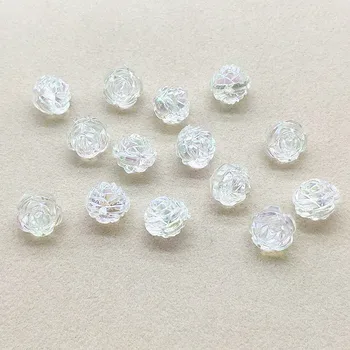 

New arrival! 12mm 700pcs Aurora/AB effect Clear Rose shape beads for HandMade Earrings/Necklace DIY/Jewelry Findings