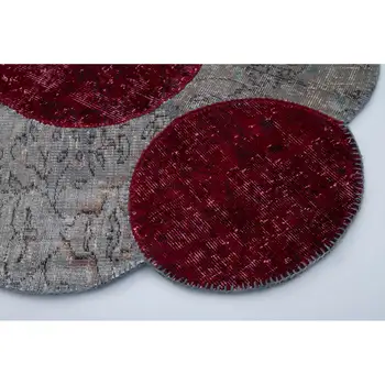 

170x263 Cm Multicolor Handmade Round Patchwork Rug-6x9 Ft