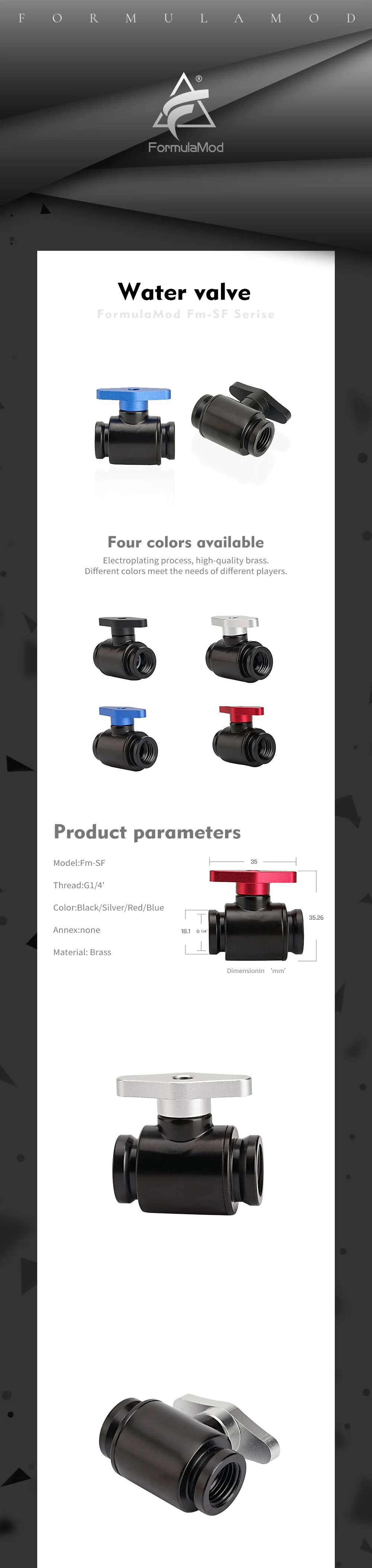 FormulaMod Fm-SF/Fm-YZF, Mini Water Valves, Female To Female Valves, Groove Valve, Can Twist With Coin  