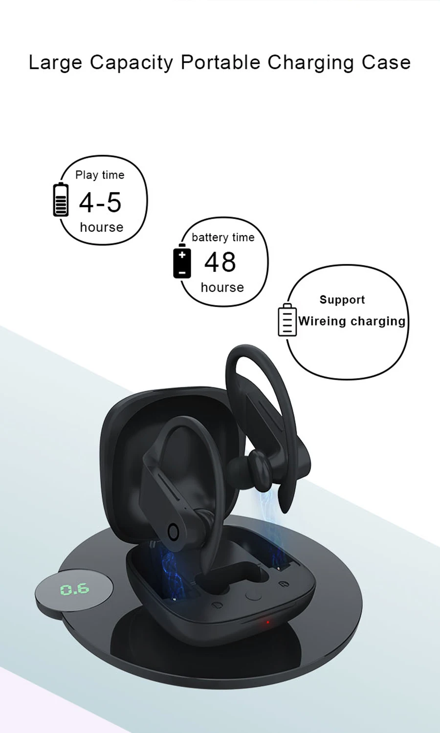 Всплывающие беспроводные наушники Bluetooth 5,0 водонепроницаемые 6D стерео спортивные наушники с микрофоном PK i200 tws i500
