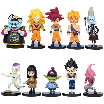 

10pcs 5-10cm DragonBall Toy Figures Son Gokū Kakaro Car decoration Decoration Doll