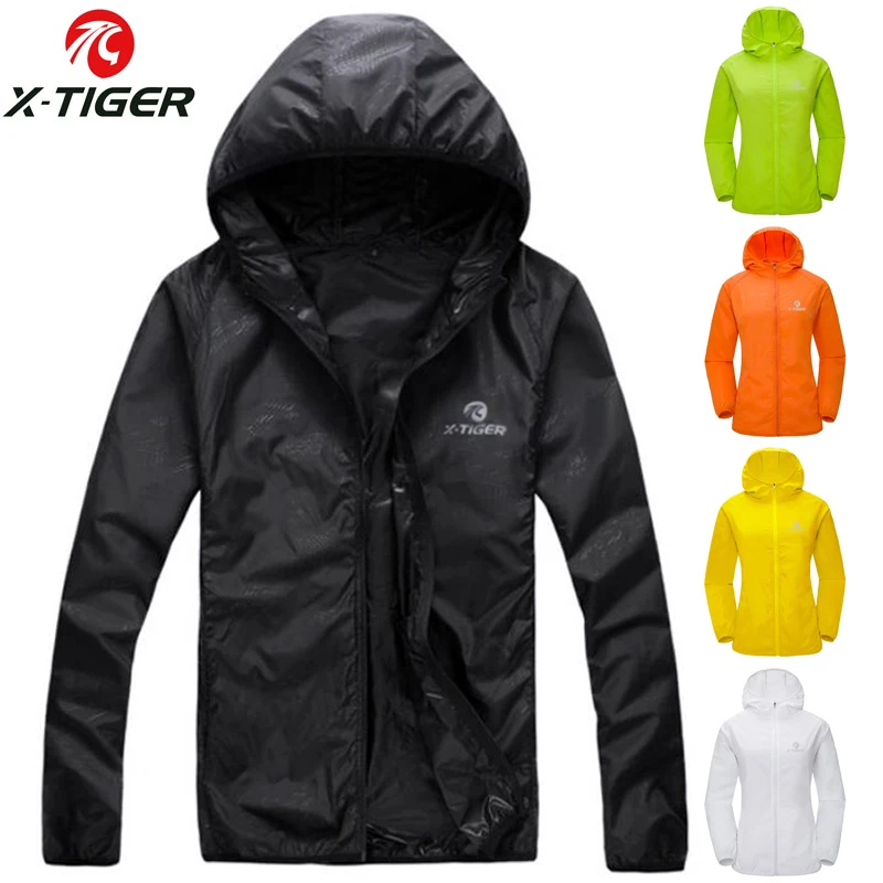 Baratos X TIGER a prueba de viento reflectante ciclismo Jersey MTB bicicleta cortavientos súper ligero protector solar senderismo chaqueta ciclismo ropa deportiva