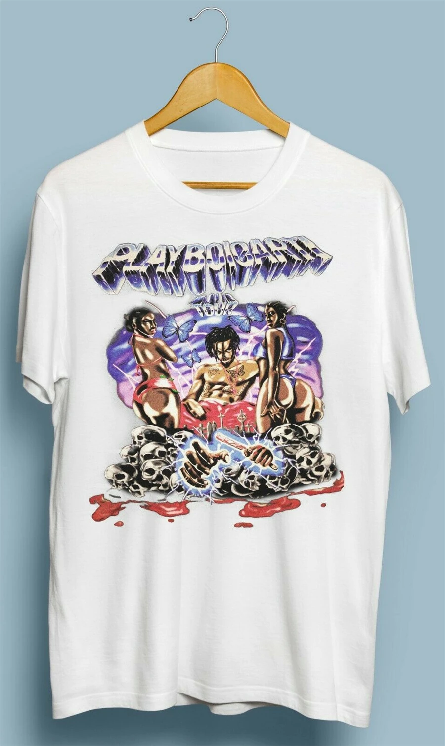 Винтажный Playboi Carti Tour Merch Размер S M L XL 2XL футболка Забавный дизайн | Мужская одежда