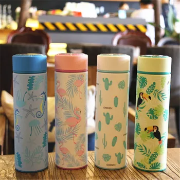

New Style Creative Cute Cartoon Animal Large Capacity Outdoor Style Vacuum Cup Flamingo Tea Strainer Student Cold Insulation Cup