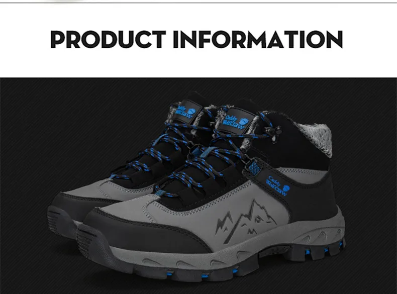 Waterproof Winter Men boots Warm With Fur Snow Boots Men Work safety shoes Rubber Ankle boots big size 39-45