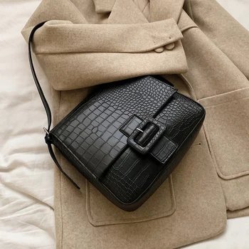 

Vintage Stone pattern Square Crossbody bag 2019 New Quality PU Leather Women's Designer Handbag Travel Shoulder Messenger Bag