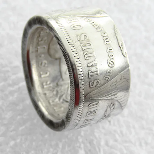 Silver Morgan Coin Ring Handcrafted From A 90% Silver Morgan American Dollar 