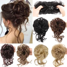 

LUPU Synthetic Messy Chignon Donut Hair Bun Hair Accessories Scrunchies Elastic Hair Band Hair Ties Curly Hairpiece Blonde Hair