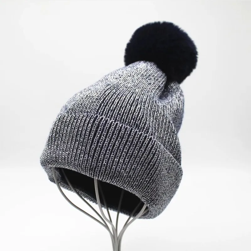 Skullies шапочки для женщин меховая шапка зимняя женская и женская теплая зимняя вязаная шапка с помпоном для взрослых шапка с помпоном