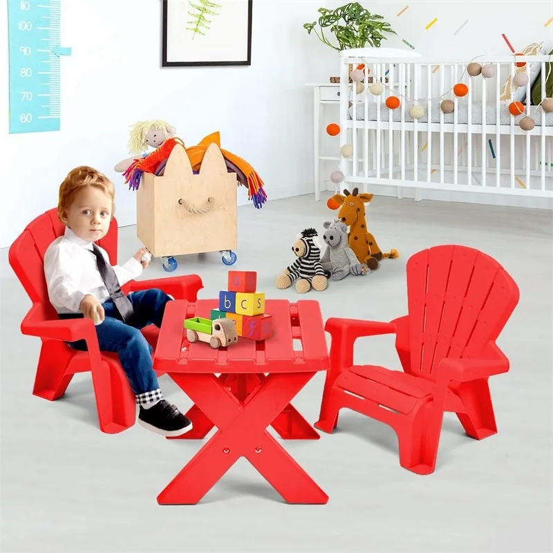 3-Piece Plastic Children Play Table Chair Set Durable Construction PP Furniture Set Simple Assembly Required OP3232 3-Piece Plastic Children Play Table Chair Set Durable Construction PP Furniture Set Simple Assembly Required OP3232