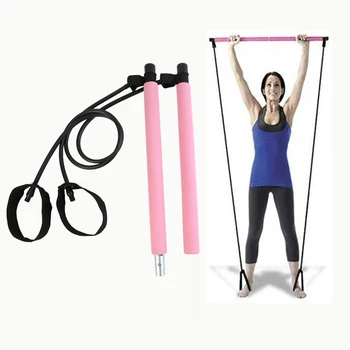 

Gym Portable Pilates Bar Stick Save Time and Energy for Convenience with Resistance Band for Home Fitness Workout