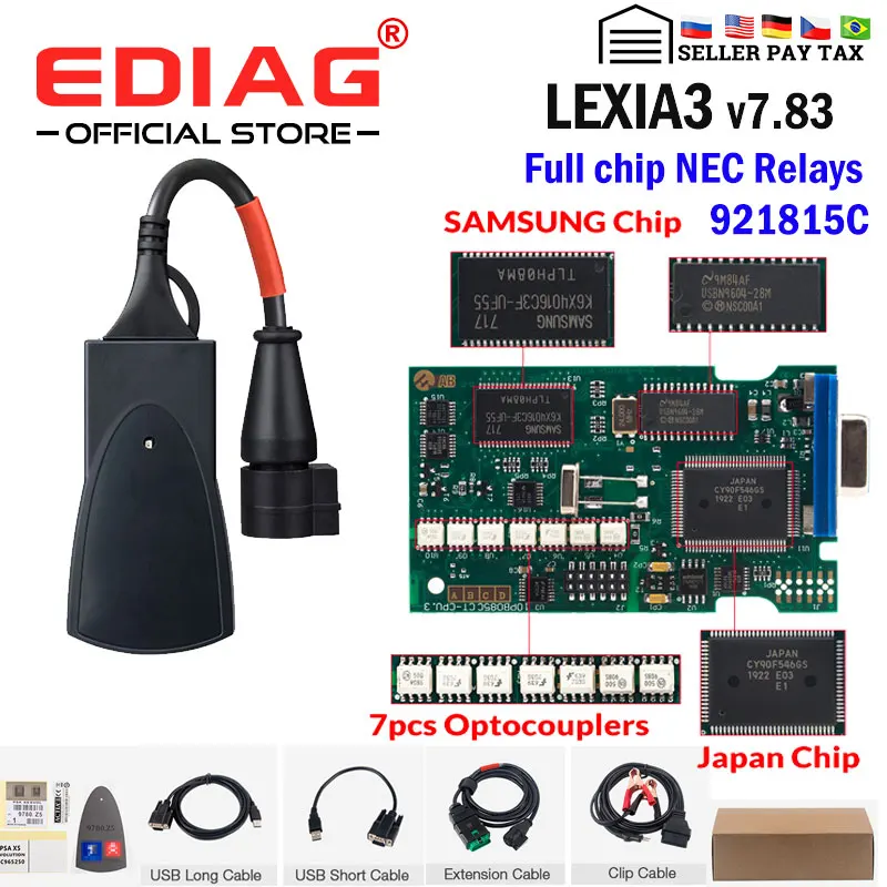 Реле NEC Golden edge Lexia 3 PP2000 для Citroen Peugeot OBDII diag с полным чипом Diagbox V7.83 прошивка 921815C Lexia3