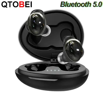 

New arrival Ovevo Q80 bluetooth V5.0 Earphone IPX7 Waterproof Super Bass HiFi Earphones with Mic red blue color