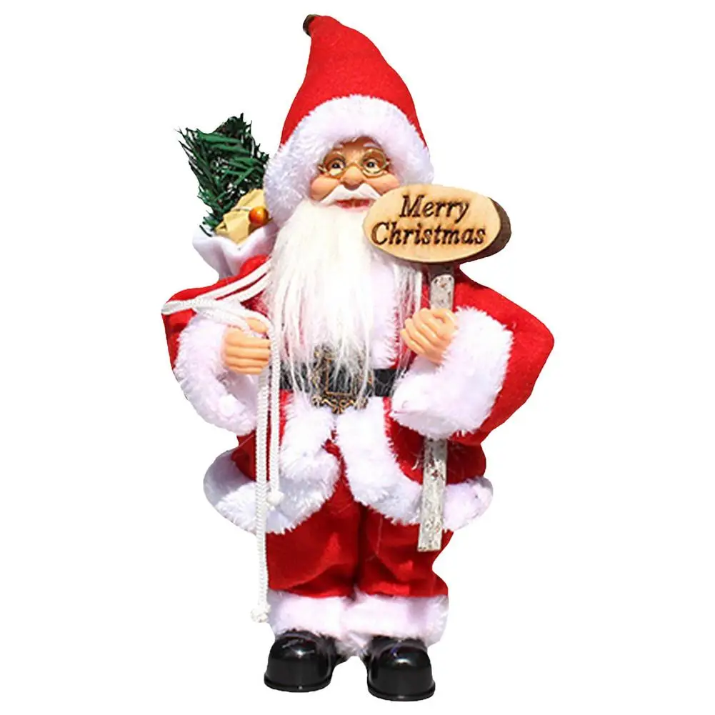 Santa Electric Music Toy Small Doll Ornaments Christmas Decorations Christmas Gifts Children Toys Tabletop Ornament Gift For Kid