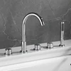Becola 5PCS Gold/Chrome Bathtub Faucet Bathroom Extra Long Water Pipe Bathroom Tap Washbasin Faucet Black With Hand Shower 1