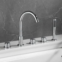Becola 5PCS Gold/Chrome Bathtub Faucet Bathroom Extra Long Water Pipe Bathroom Tap Washbasin Faucet Black With Hand Shower 1