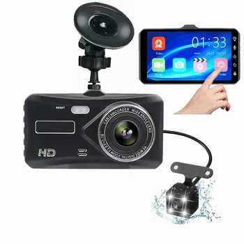 

Car Video Recorder Wide Angle Driving Recorder Rear View Camera 4 Inch Touch Screen Recorder 1080P HD Night Vision