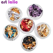 12 Pots дизайн ногтей двухсторонний блеск алюминиевой фольги 3D чешуйчатая наклейка УФ гель лак блестка полное покрытие лазер DIY Инструменты для маникюра