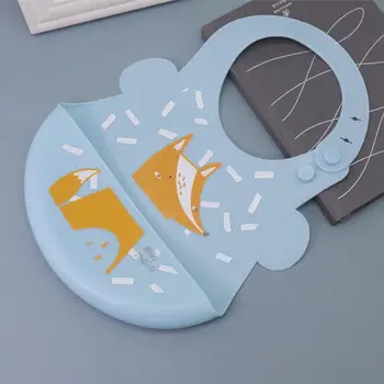 

Newborn Multifunctional Convenient Comfortable Cute Animal Waterproof Adjustable Silicone Eating Feeding Bib Drawing Apron