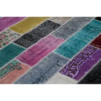 

198x298 Cm Multicolor Handmade Modern Patchwork Rug-6x10 Ft