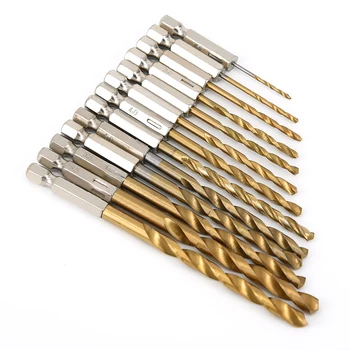 

13x Drill Bit Set Titanium Coated HSS Hex Shank Quick-Change Fast Load Pack 2019