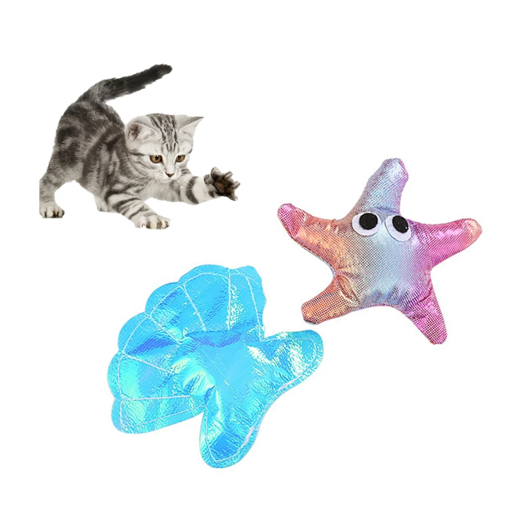2pcs 2 шт. кошка игрушка интерактивный питомец игрушка прочный Морская звезда раковина, милая, устойчивое к царапинам Дразнилка для кошки, игрушка для кошек, обучающие игрушки - Цвет: 2pcs