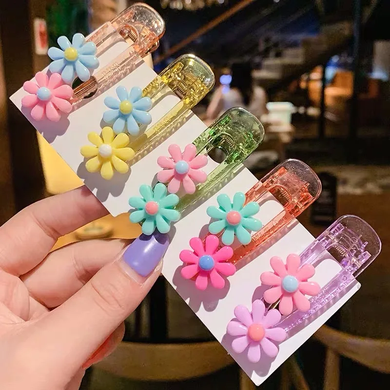 

M MISM 1set Acetate Hair Clips For Girls Colorful Flower Fruit Hairpins Sequins Barrettes Kids Hair Accessories Hair Ornament