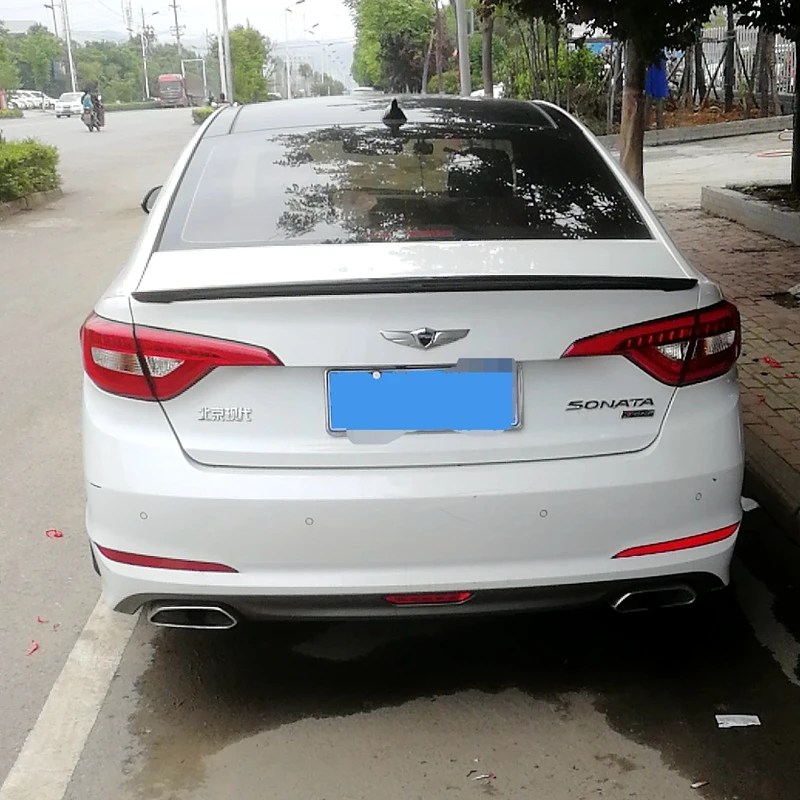 For Hyundai Sonata 2011 2012 2013 Rear Trunk Spoiler High Quality ABS Plastic Primer Color Car Tail Wing Decoration For Sonata 9