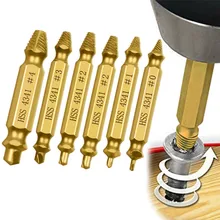 

6 PCS Damaged Screw Extractor Drill Bit Set Stripped Broken End Broken Wire Extractor Screw Double-head Sliding Tooth
