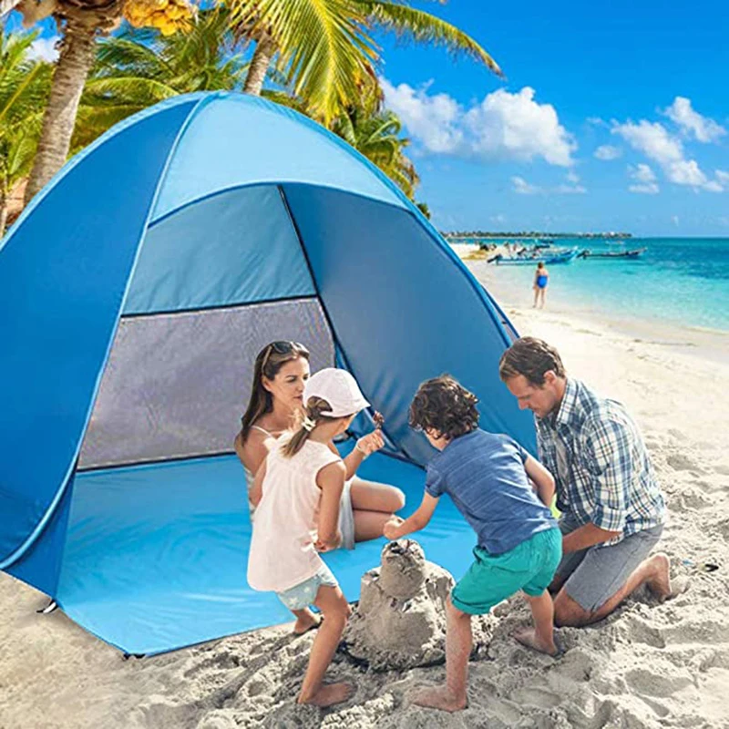 Camping Beach Shelter with UV 50 Resistance Ideal for Beach Garden and Fishing 