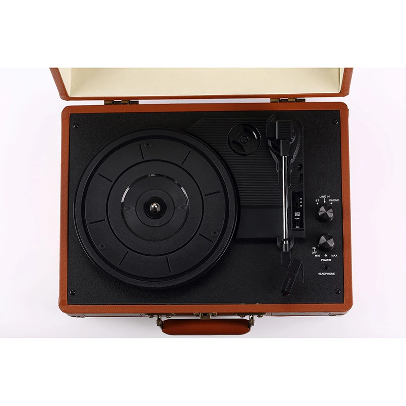 Alto-final portátil bagagem gramofone vinil record player
