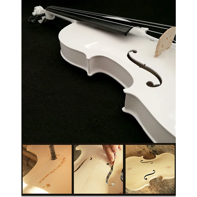 Musical de Violino Branca Instrumento Artesanato Manual Peça 1 - 4 Cor - Image 4