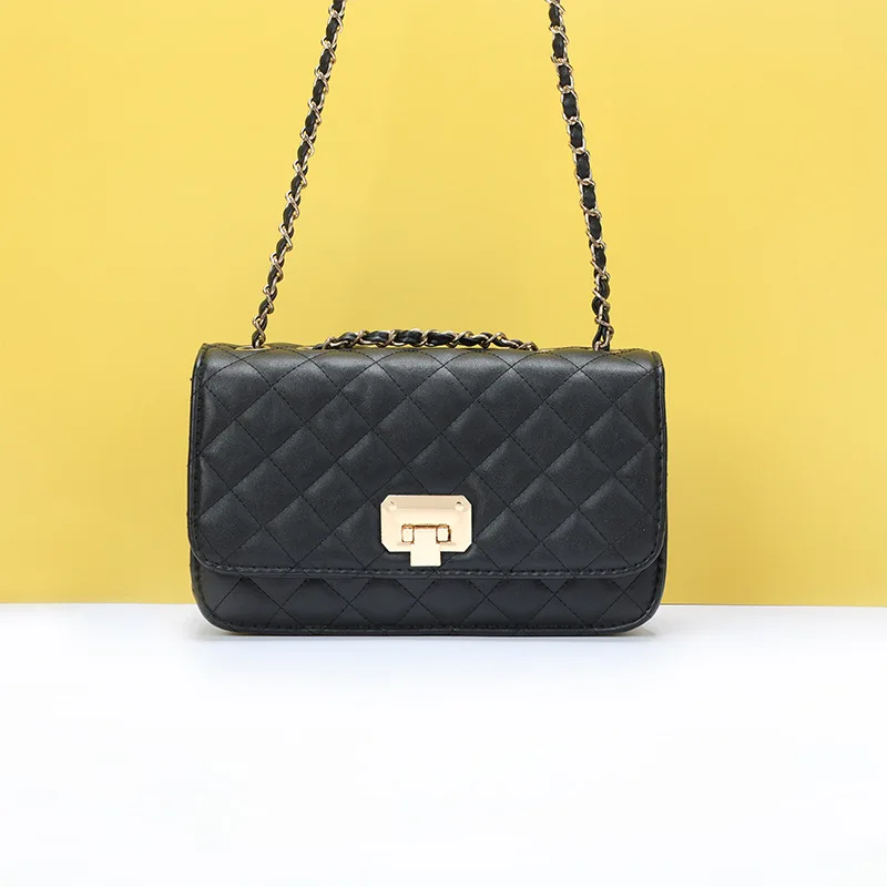 

Small c k Bag Women's Versatile New Style Online Celebrity Bag Textured Fashion Bag with Chain Messenger Bag