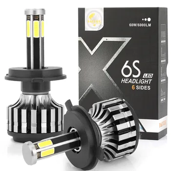 

ZK30 4/6 Sides H4/H7 LED Three-Color Headlight H11 HB4 H1 H3 HB3 72W 8000LM 6500K 4300K 8000K COB Led Fog Light Car Accessories