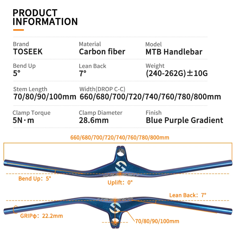 TOSEEK  MTB ڵ, -17  ź     ڵ,   28.6mm