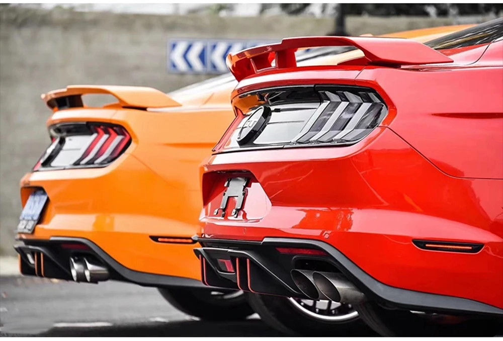 Для Ford Mustang стайлинга автомобилей углеродное волокно ABS Пластик Неокрашенный задний багажник на крыше крылом GT Спойлер