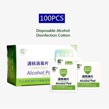 

100pcs 70% Disposable Alcohol Disinfectant Cotton Pads Skin Sterilize for Mobile Phone Watch Screen Disinfection Antiseptic