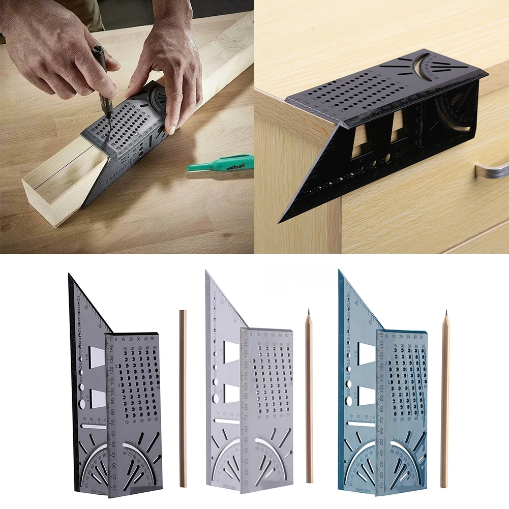 ForgetMe Woodworking 3D Mitre Angle Measuring Square Size Measure Tool With Gauge & Ruler Woodworking 3D Mitre Angle Measuring Square Size Measure Tool With Gauge & Ruler 