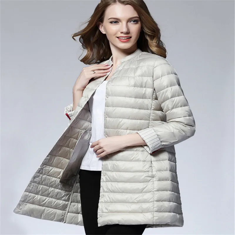 Зимняя куртка большого размера LMX23, пальто, женская пуховая парка, пуховое пальто, женская длинная куртка с меховым воротником, женская теплая куртка, u-образный светильник# yrf456789 см - Цвет: Бежевый