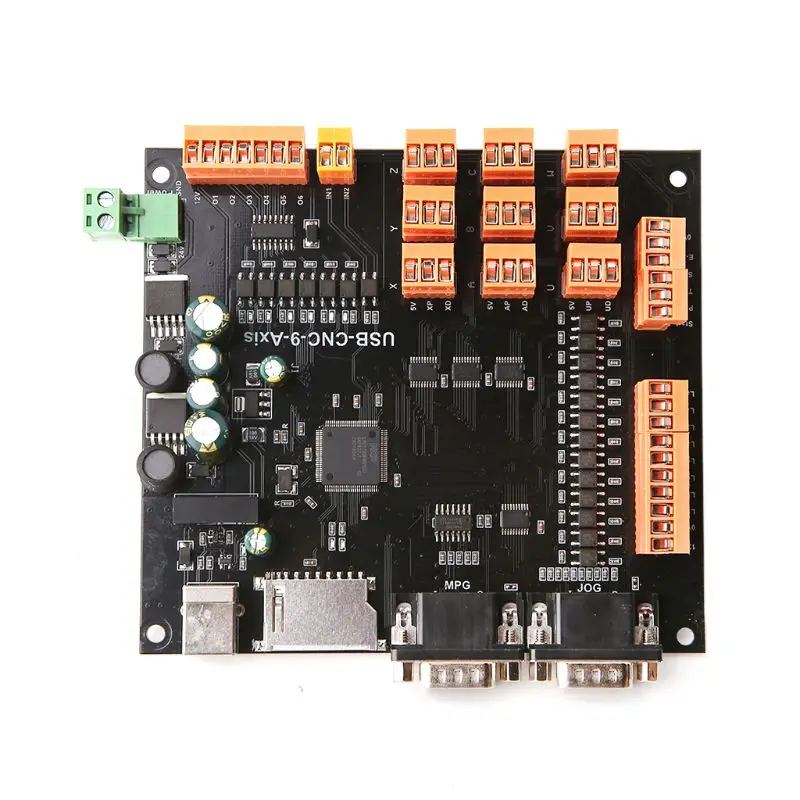 USB 9 оси 100 кГц CNC Контроллер шагового двигателя Breakout Board с MPG интерфейсом для гравировки машины U1JB
