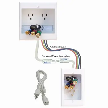 

Two-CK-H2 Dual Outlet Recessed in-Wall Cable Management System and Two 10-Foot High-Speed HDMI Cables (Latest Standard) jk842