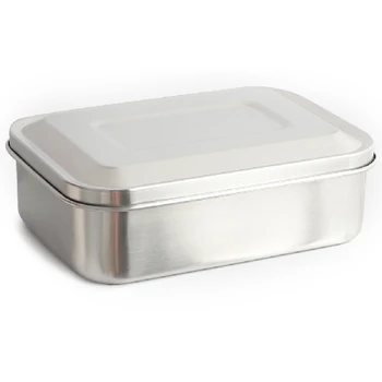 

2 Grid Stainless Steel Lunch Box Japanese Style Lunch Box Portable Food Storage Bento Box for Family School Picnic Food Containe
