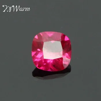 

KiWarm Unique 1PC 5 MM Ruby Square Cushion Cut Natural Gemstone AAA For DIY Jewelry Necklace Pendant Rings Earrings Making