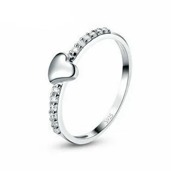 

YZX21 Heart shaped zircon ring 925 Sterling Silver Lady ring