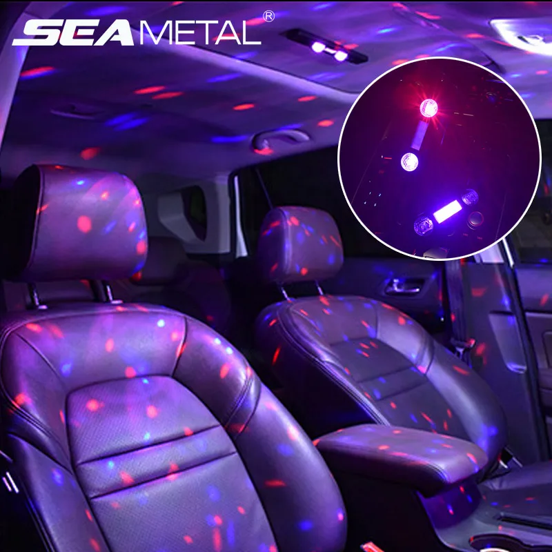 5 Modes Car Atmosphere Lights USB Rechargeable Ambient Lamp with Remote