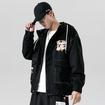 

New fall casual jacket popular logo loose jacket high quality hoodie jacket handsome youth Personality printing Fashion coat